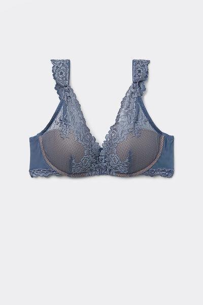 Blue Balconette Bra, , large image number 2