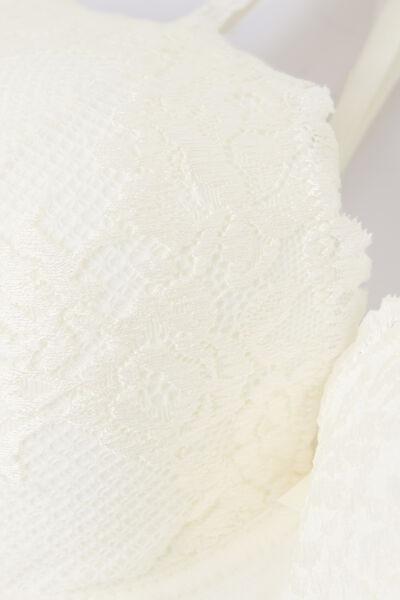 White Embroidered Balconette Bra, , large image number 4