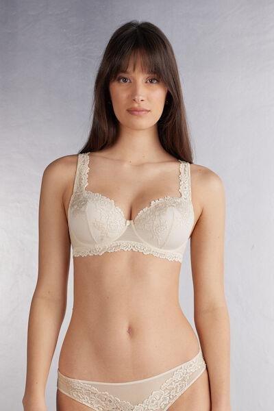 Cream Sofia Pretty Flowers Balconette Bra, , large image number 0