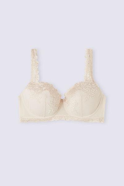 Cream Sofia Pretty Flowers Balconette Bra, , large image number 2