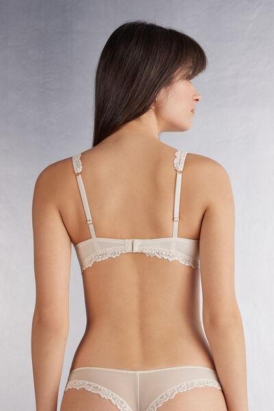 Cream Sofia Pretty Flowers Balconette Bra, , large image number 3
