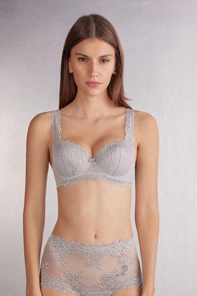Grey Embroidered Balconette Bra, 5601_347J, large image number 0