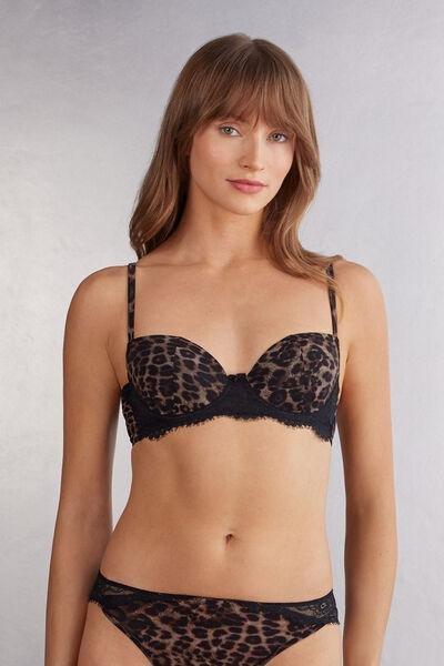Brown Luxurious Leopard Balconette Bra, 5601_769J, large image number 0