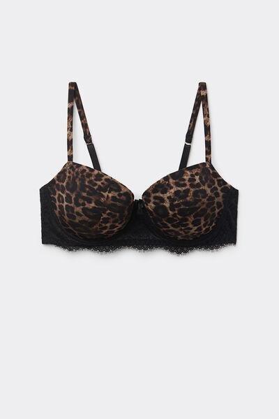 Brown Luxurious Leopard Balconette Bra, 5601_769J, large image number 2