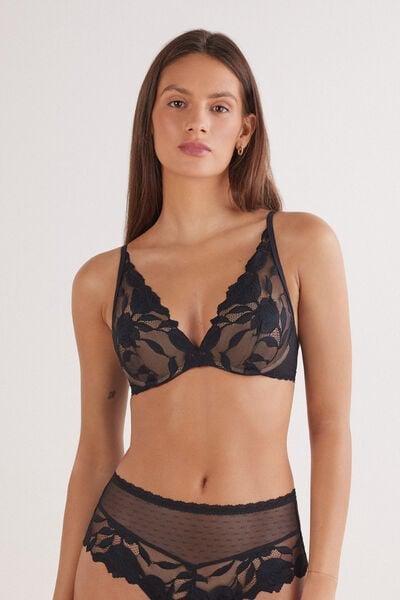 Black Giorgia All About Flowers Balconette Bra, Black, large image number 1