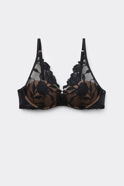 Black Giorgia All About Flowers Balconette Bra, Black, large image number 3