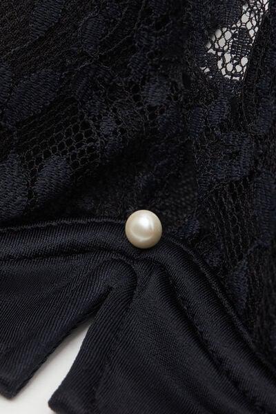 Black La Vie En Rose Floral Lace Balconette Bra, Black, large image number 4