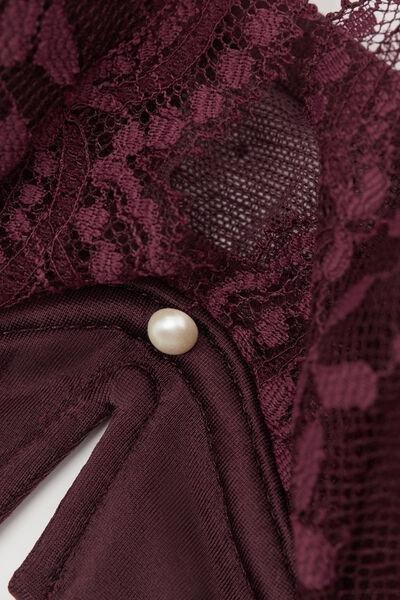 Burgundy La Vie En Rose Floral Lace Balconette Bra, 5601_028K, large image number 4