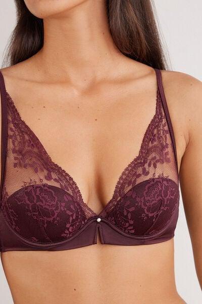Burgundy La Vie En Rose Floral Lace Balconette Bra, 5601_028K, large image number 7