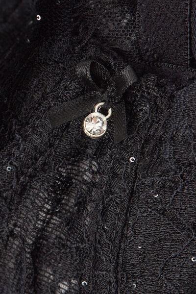 Black Glimmer Of Pleasure Sofia Balconette Bra, Black, large image number 4