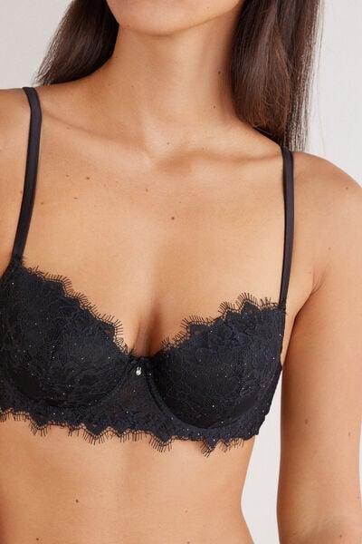 Black Glimmer Of Pleasure Sofia Balconette Bra, Black, large image number 5