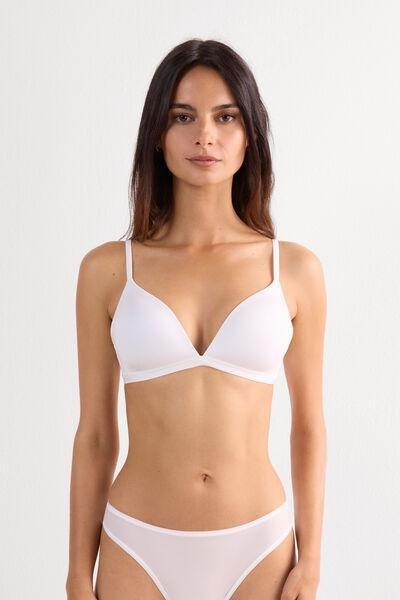 White Ultralight Triangle Bra, White, medium