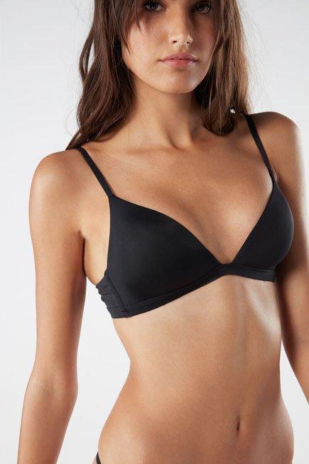 Black Tiziana Microfibre Triangle Bra, , large image number 0