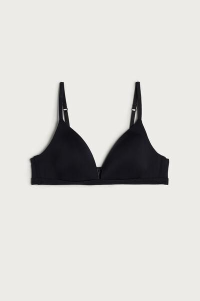 Black Tiziana Microfibre Triangle Bra, Black, large image number 2