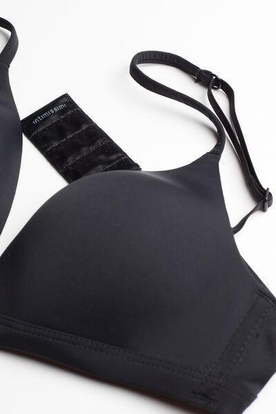 Black Tiziana Microfibre Triangle Bra, Black, large image number 4