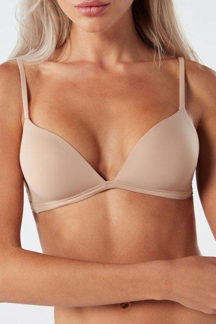 Biege Tiziana Microfibre Triangle Bra, , large image number 0