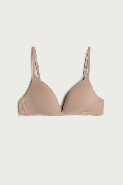 Biege Tiziana Microfibre Triangle Bra, , large image number 4