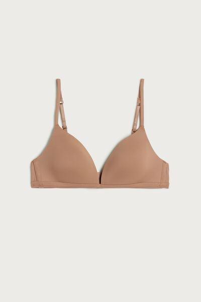 Beige Tiziana Microfibre Triangle Bra, , large image number 2