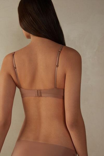 Beige Tiziana Microfibre Triangle Bra, , large image number 3