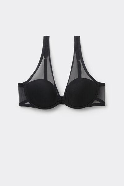 Black Invisible Touch Elena Balconette Bra, Black, large image number 3