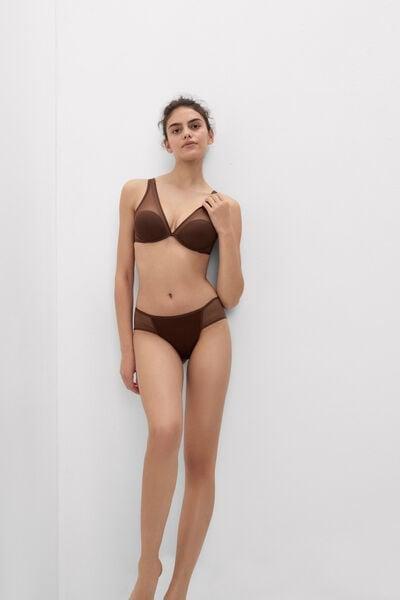Brown Invisible Touch Elena Tulle Balconette Bra, 5601_876J, large image number 1