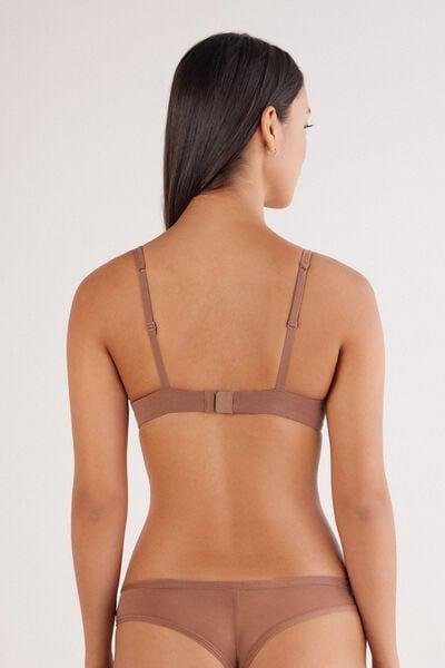 Beige Sofia Ultralight Cotton Balconette Bra, Brown Mocha, large image number 2