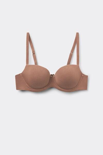 Beige Sofia Ultralight Cotton Balconette Bra, Brown Mocha, large image number 3
