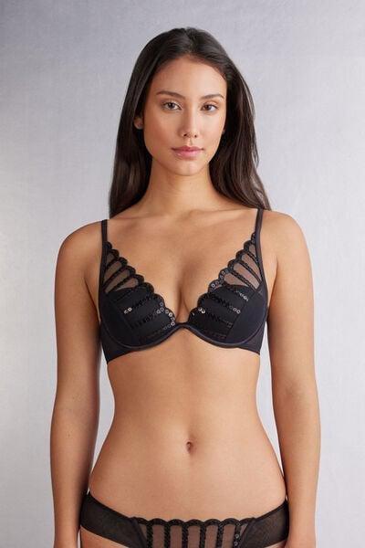Black See The Magic Elena Balconette Bra, Black, large image number 0