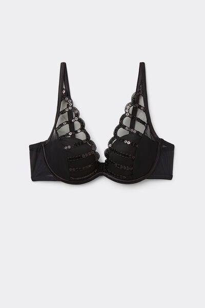Black See The Magic Elena Balconette Bra, Black, large image number 2