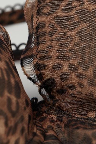 Brown Animal Print Sofia Balconette Bra, , large image number 4