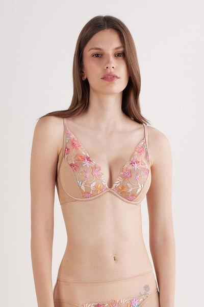 Multicolour Here Comes The Sun Balconette Bra, , large image number 0