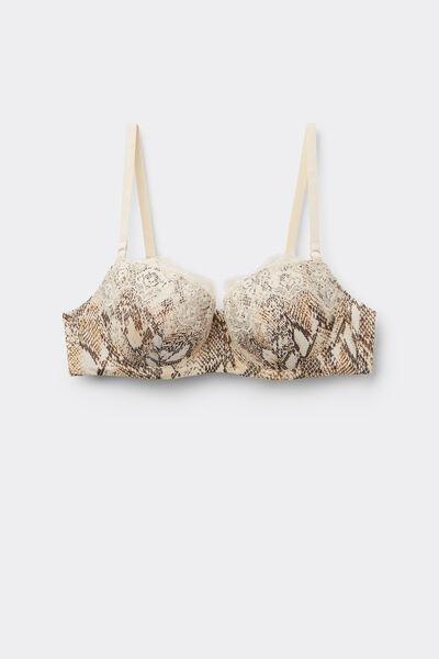 Beige Seductive Glamour Animal Print Balconette Bra, 5601_942J, medium
