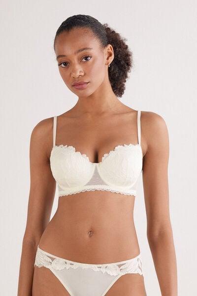 White All About Flowers Embroidered Balconette Bra, Powder White, large image number 1