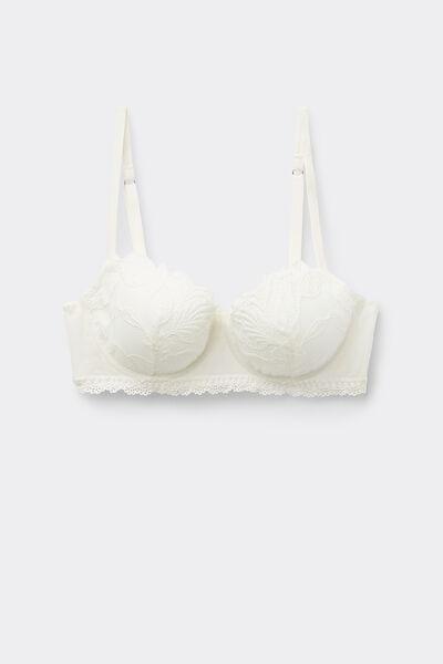 White All About Flowers Embroidered Balconette Bra, Powder White, large image number 2