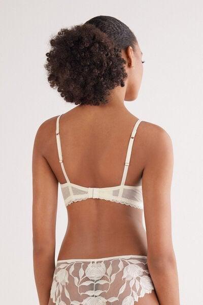 White All About Flowers Embroidered Balconette Bra, Powder White, large image number 2