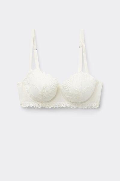 White All About Flowers Embroidered Balconette Bra, Powder White, large image number 3