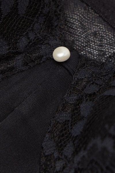 Black La Vie En Rose Floral Lace Balconette Bra, Black, large image number 6