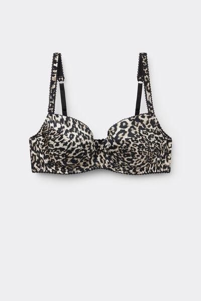 Beige A Moment Of Glamour Sofia Animal Print Balconette Silk Bra, 5601_029K, large image number 6