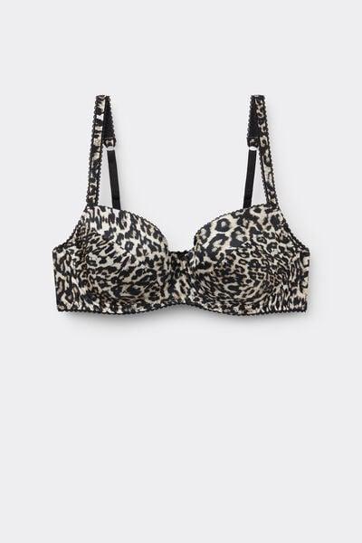 Beige A Moment Of Glamour Sofia Animal Print Balconette Silk Bra, 5601_029K, large image number 7