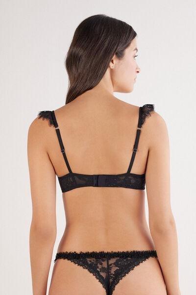 Black Glimmer Of Pleasure Carioca Balconette Bra, Black, large image number 3