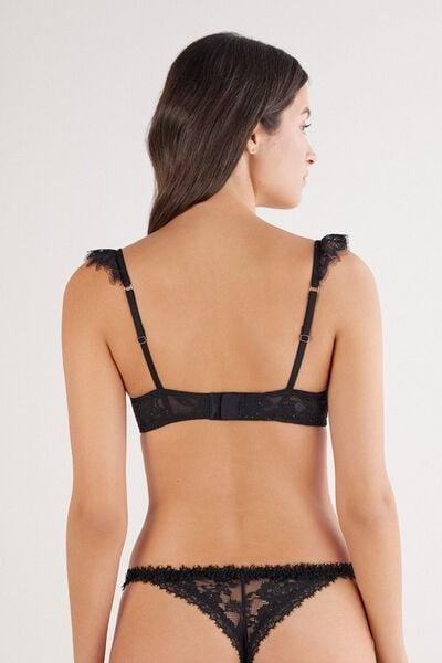 Black Glimmer Of Pleasure Carioca Balconette Bra, Black, large image number 4