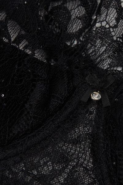 Black Glimmer Of Pleasure Carioca Balconette Bra, Black, large image number 8