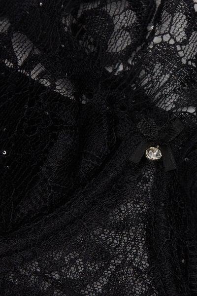 Black Glimmer Of Pleasure Carioca Balconette Bra, Black, large image number 9