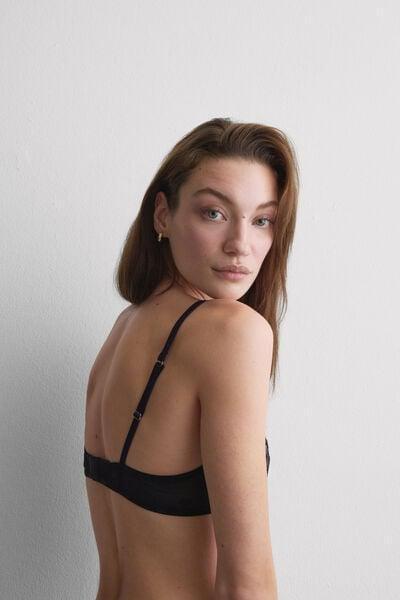 Black The Love Club Elena Balconette Bra, Black, medium