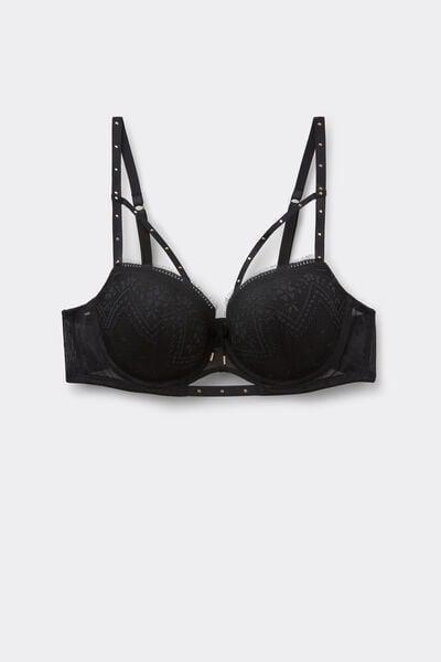 Black Flirt Fearlessly Sofia Balconette Bra, Black, large image number 3