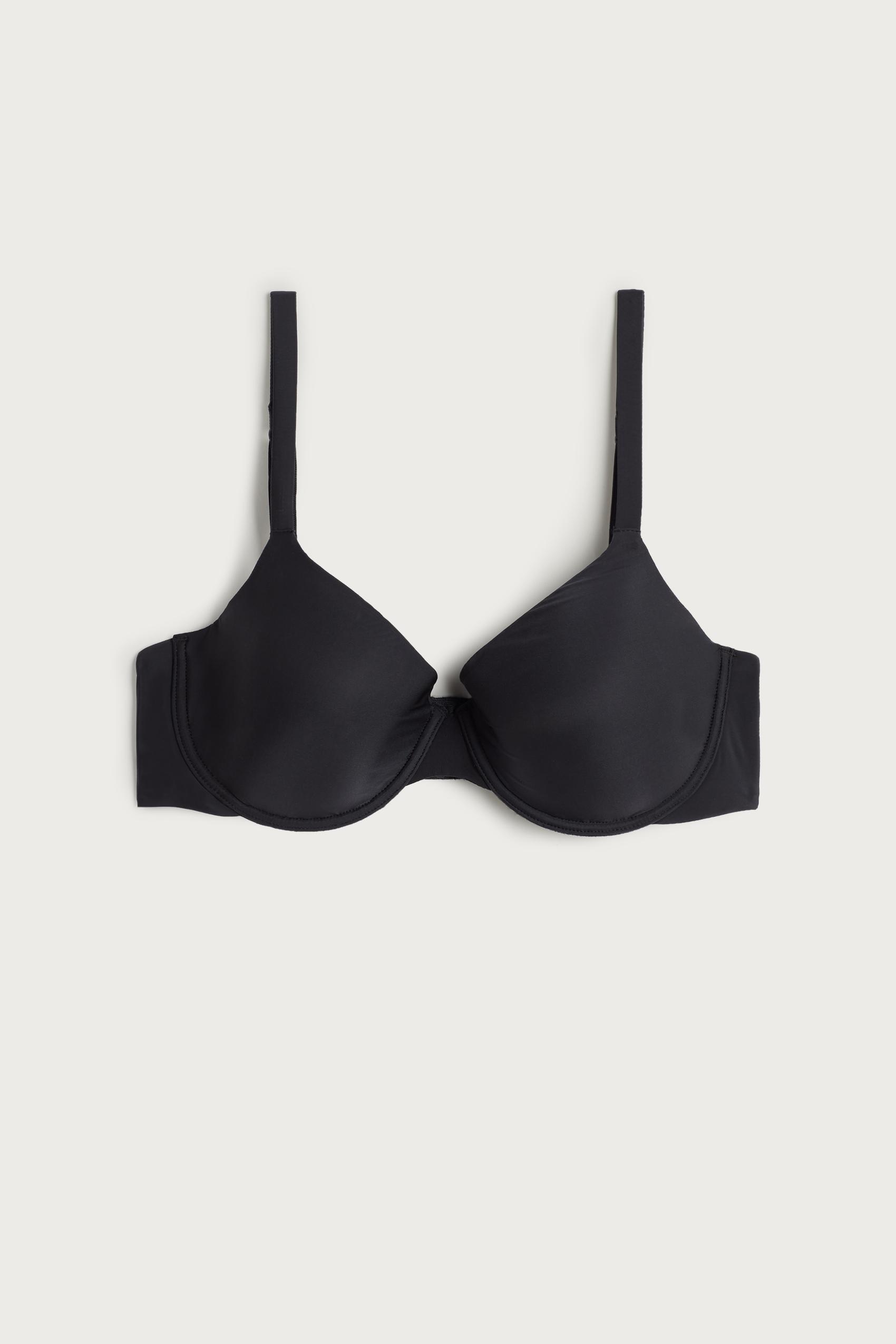 Black Ultralight Balconette Bra, , large image number 1