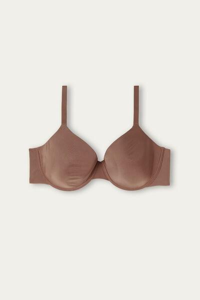 Brown Microfibre Balconette Bra, , large image number 2