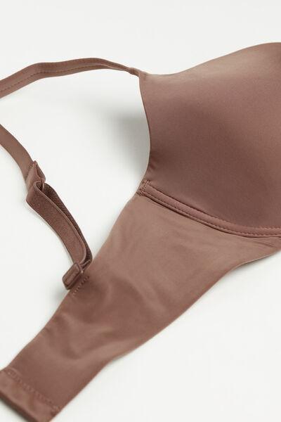 Brown Microfibre Balconette Bra, , large image number 4