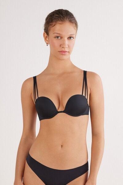 Black Ilenia Ultralight Microfibre Balconette Bra, Black, large image number 1