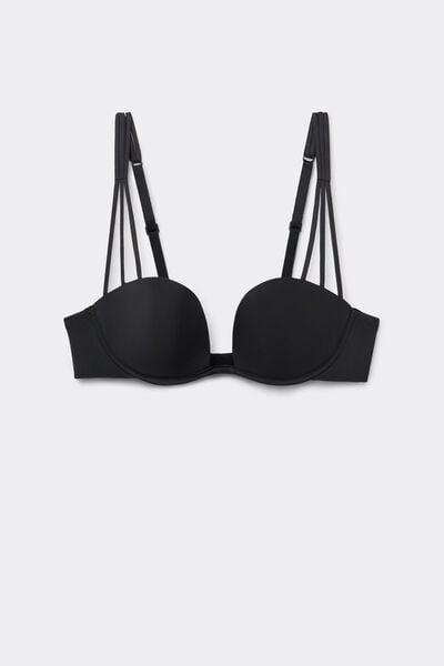 Black Ilenia Ultralight Microfibre Balconette Bra, Black, large image number 3